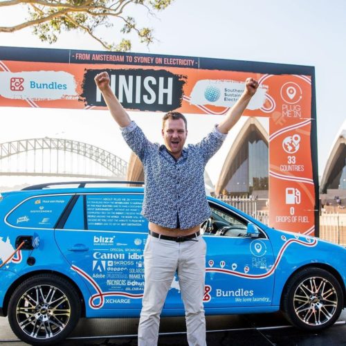 Wiebe Wakker's electric car trip - at the finish