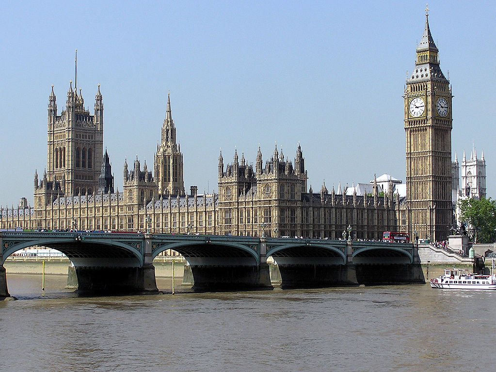 The Houses of Parliament, seen across Westminster Bridge.