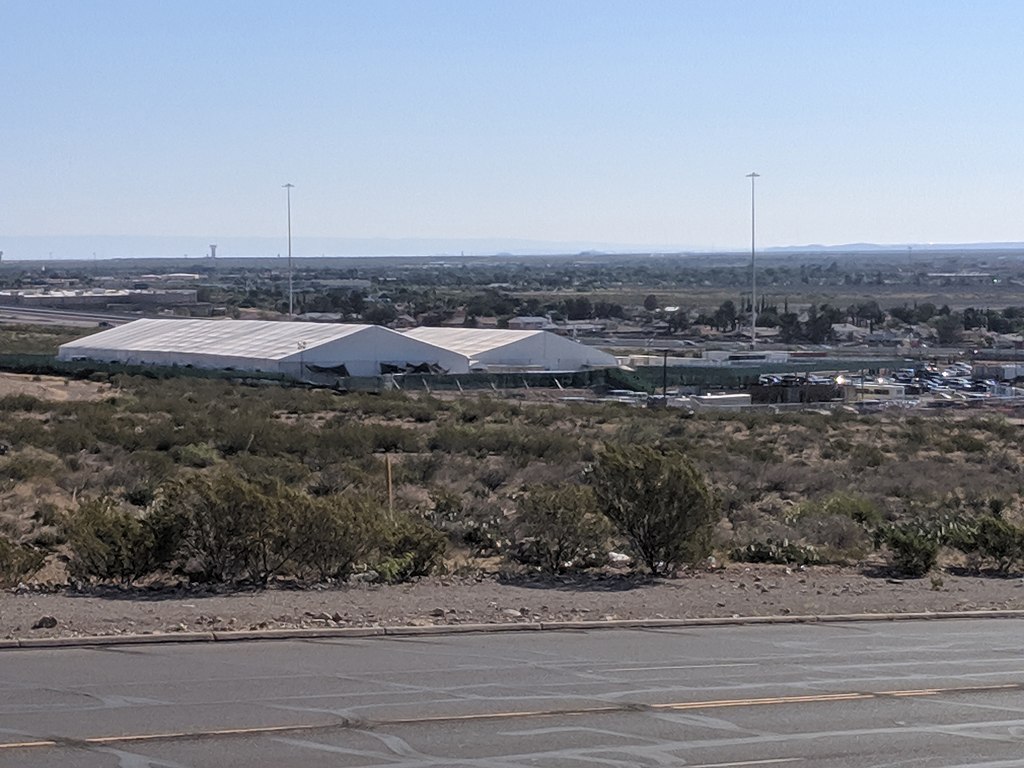 Border Patrol Tents in El Paso on Hondo Pass 2019