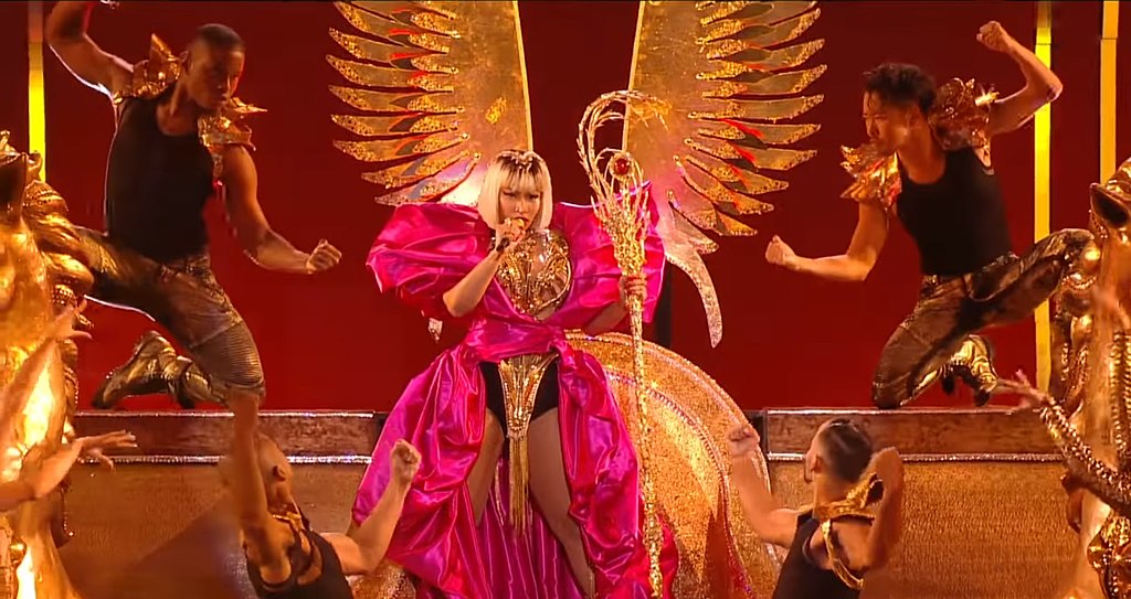 Nicki Minaj performs a medley at the 2018 Video Music Awards in New York City.