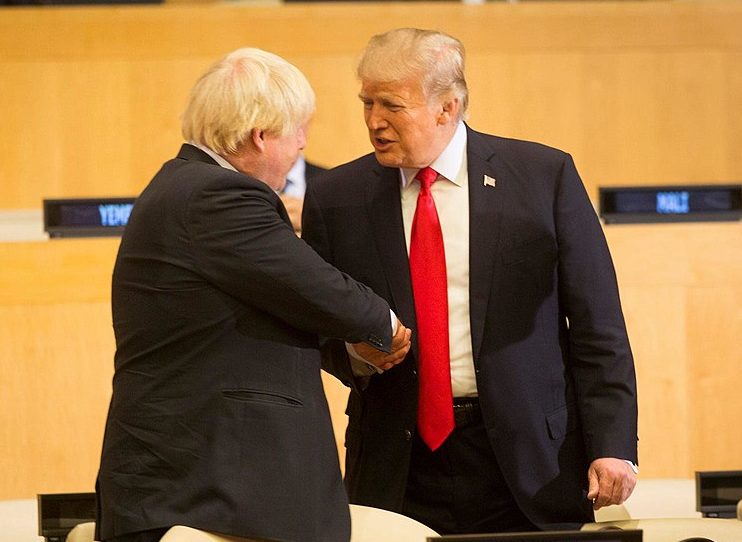 President Donald J. Trump and the British Secretary of State for Foreign and Commonwealth Affairs Boris Johnson at the United Nations General Assembly (Official White House Photo by D. Myles Cullen)