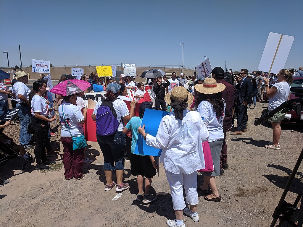 Protest against child detention outside Border Patrol facility in Clint Texas 27 JUN 19