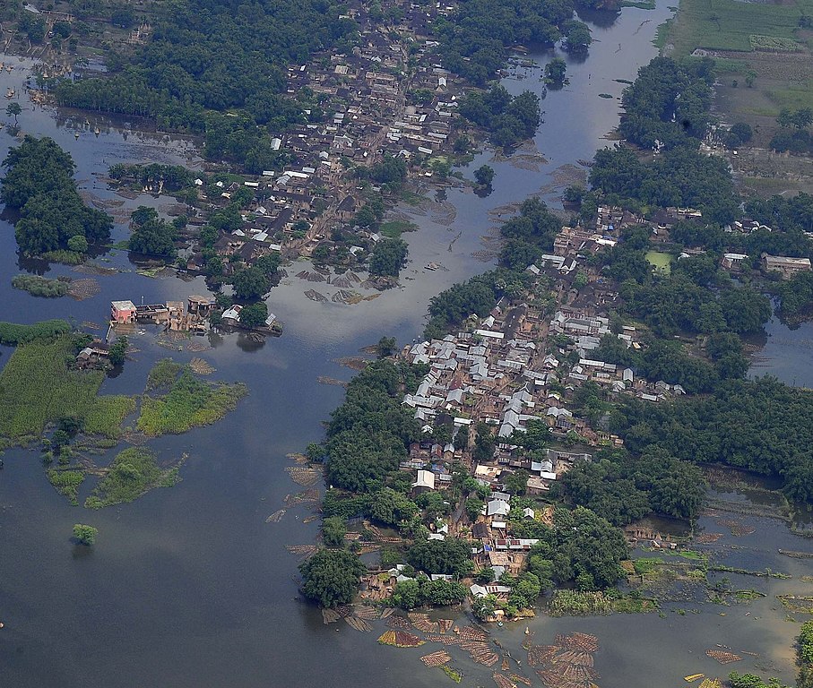 Aerial survey of flooding in Bihar, India on August 26, 2017