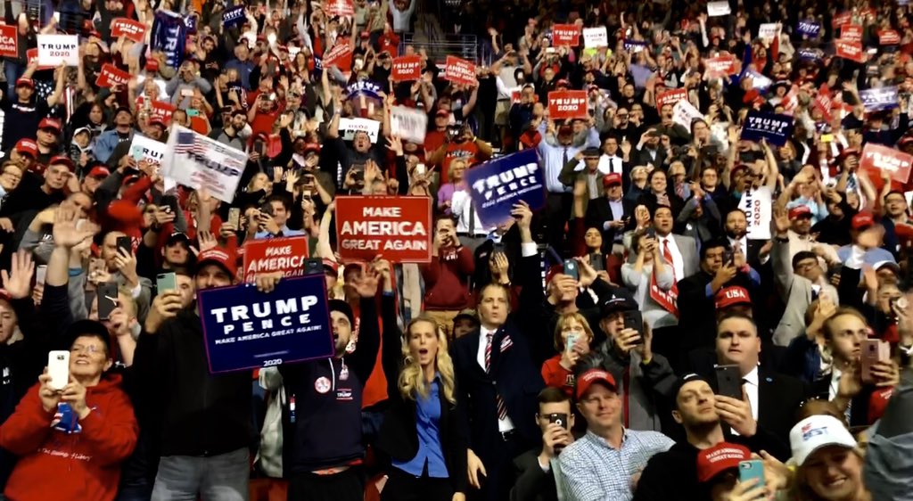 Donald Trump holding a rally in Green Bay, Wisconsin, 27 April 2019