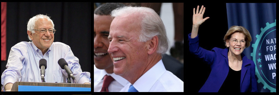 Bernie Sanders, Joe Biden, & Elizabeth Warren.