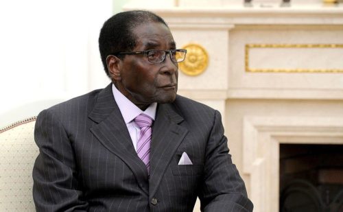 President of Zimbabwe and Chairman of the African Union Robert Mugabe.