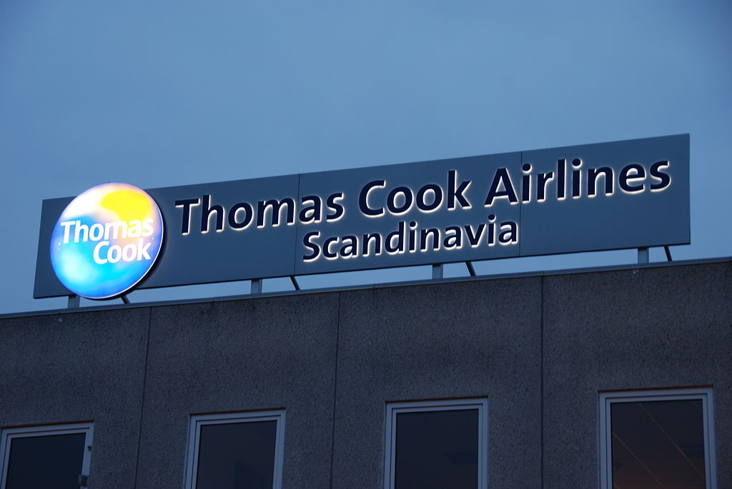 Sign of Thomas Cook Airlines Scandinavia