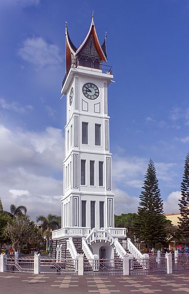 The Jam Gadang clock tower in Bukittinggi, West Sumatra