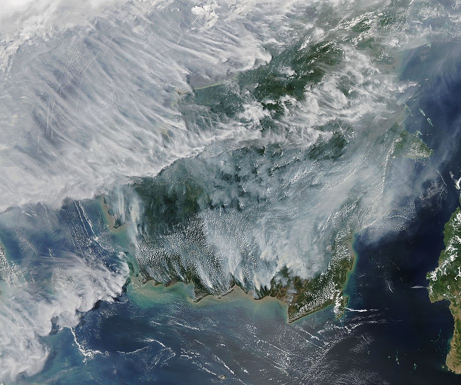 After several relatively quiet fire seasons in Indonesia, an abundance of blazes in Kalimantan (part of Borneo) and Sumatra in September 2019 has blanketed the region in a pall of thick, noxious smoke. Caption by Adam Voiland.