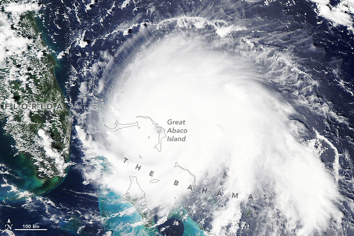 A satellite view of Hurricane Dorian taken on September 1.