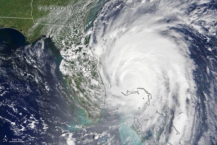 A satellite view of Hurricane Dorian taken on September 3.