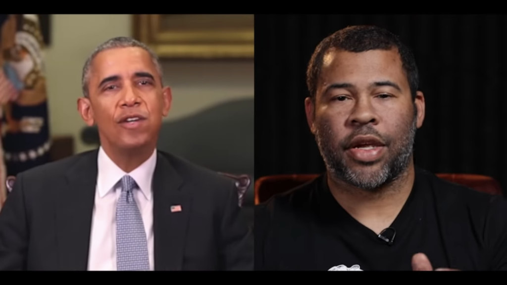 Screenshot of a deepfaked video of President Barack Obama created by comic Jordan Peele.