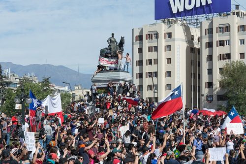 Protests in Chile in 2019, Plaza Baquedano, Santiago, Chile