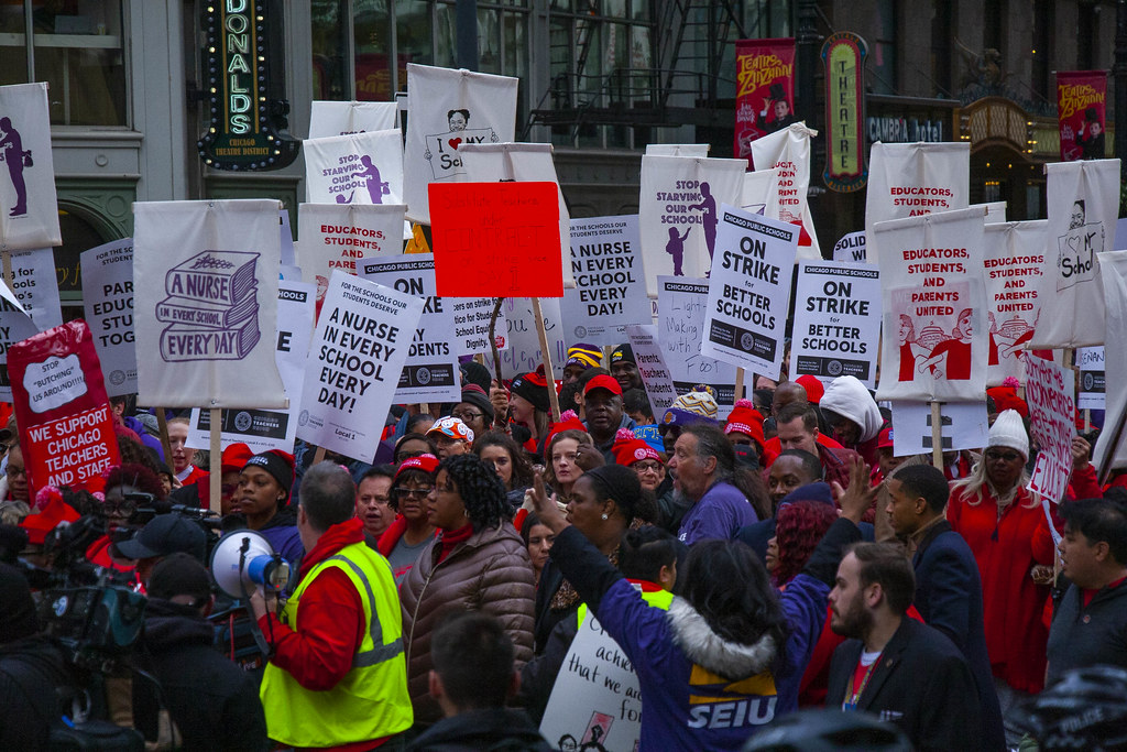 Striking Chicago Teachers March Through Downtown Chicago Illinois 10-17-19_3906