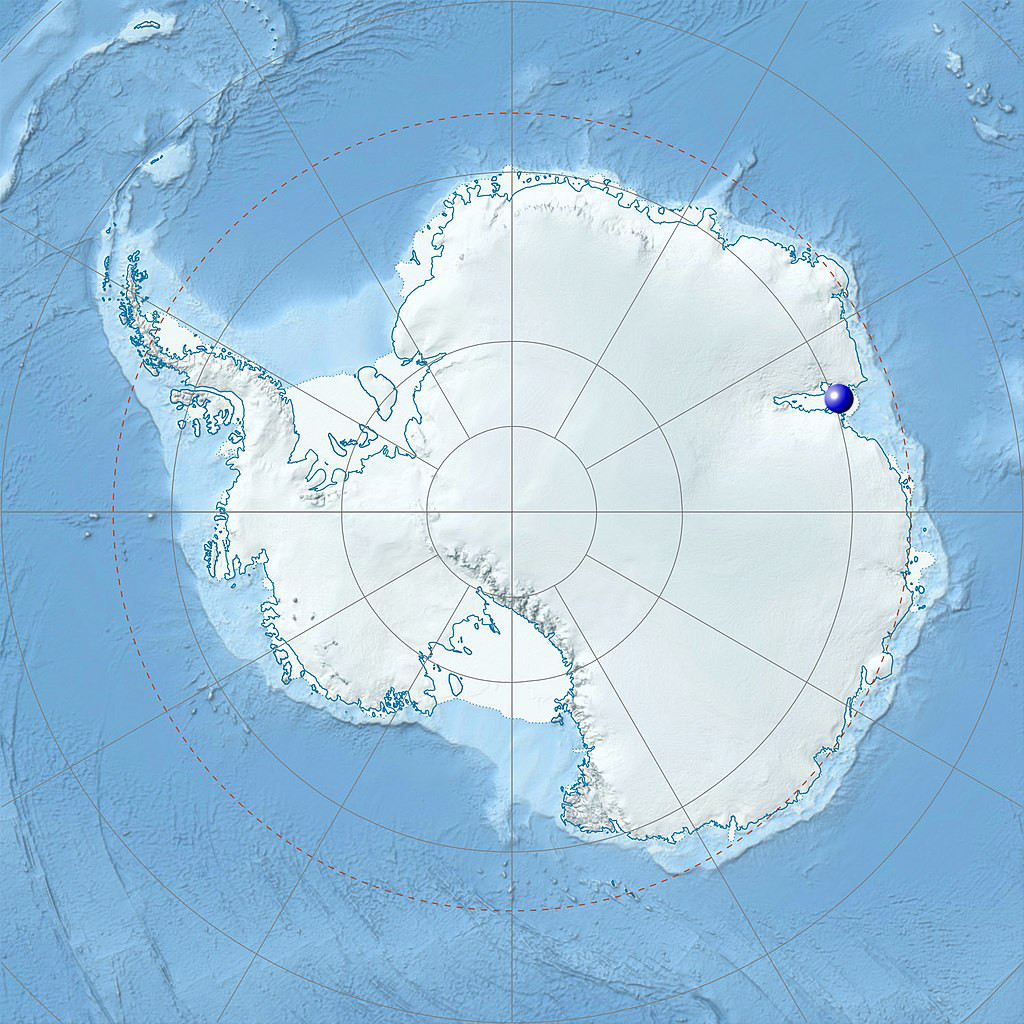 Physical Location map of Antarctica with Amery Ice Shelf marked.