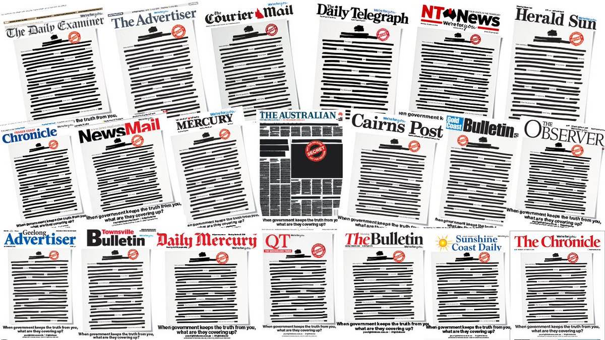 Almost every newspaper in Australia came out with most of the front page blacked out on Monday, October 21, 2019.