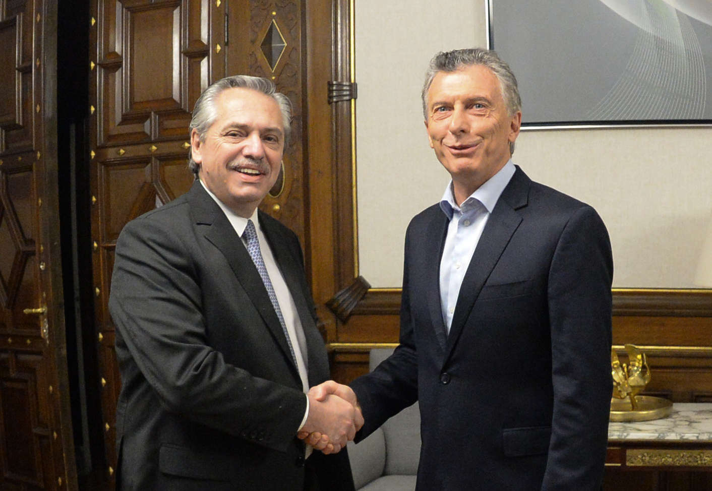 President Mauricio Macri meets with President-elect, Alberto Fernández, in the Casa Rosada.