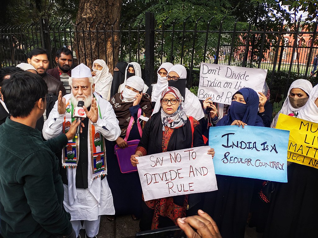 Locals in New Delhi protest against CAA CAB NRC