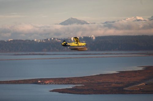 Harbour Air's ePlane in flight.