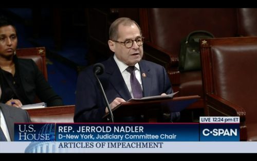 Jerrold Nadler speaks before the vote on impeaching President Trump.