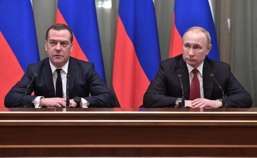 Medvedev and Putin 2020-01-15