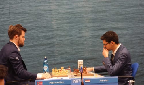 Magnus Carlsen vs Anish Giri, Tata Steel chess tournament 2020
