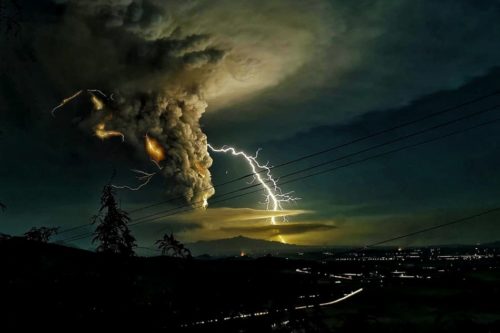 Taal Volcano Lightning Strike during eruption