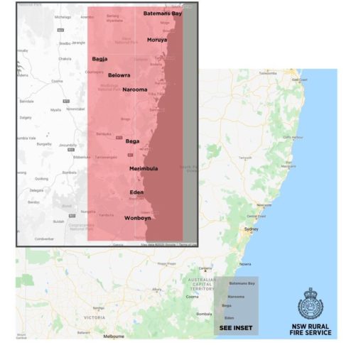 Map showing tourist leave zone in New South Wales.