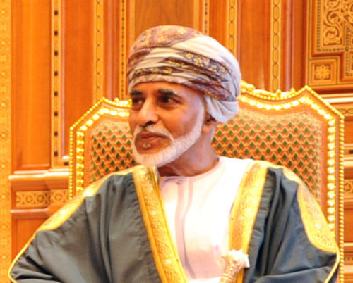 Sultan of Oman Qaboos bin Said Al Said in Muscat, Oman, on May 21, 2013