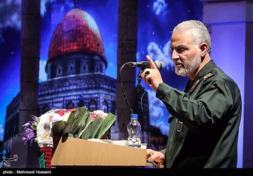 Qassem Soleimani speaking in 2018