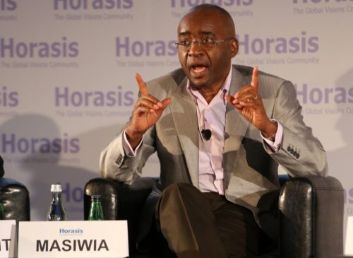 Billionaire Strive Masiyiwa, shown above in 2017, has brought an end to the strike by offering to pay the doctors around $300 a month.