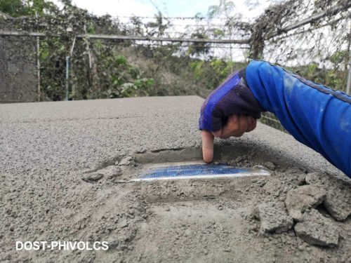 Phivolcs posted this picture of the ash on a solar panel that powers some of their equipment.