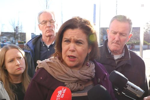 Cllr Mairéad Farrell, Gerry Kelly MLA, Mary Lou McDonald TD & Conor Murphy MLA