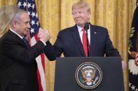 President Donald J. Trump and Israeli Prime Minister Benjamin Netanyahu unveil details of the Trump administration’s Middle East Peace Plan on January 28, 2020.