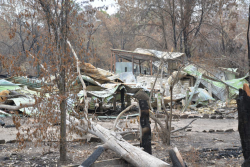 Destruction at Sarsfield from Australia's bushfires, January 16, 2020