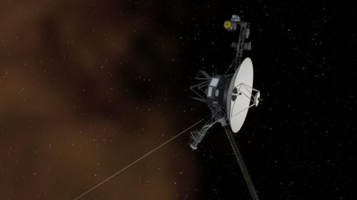 This artist's concept depicts one of NASA's Voyager spacecraft entering interstellar space, or the space between stars.