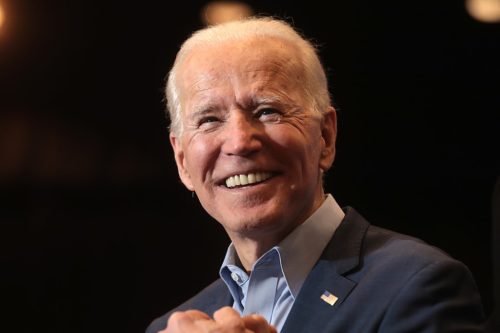 Former Vice President of the United States Joe Biden speaking with supporters at a community event at Sun City MacDonald Ranch in Henderson, Nevada.