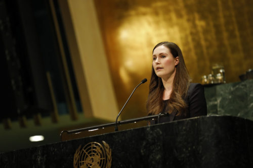 Sanna Marin, Prime Minister of Finland, at the United Nations Observance of International Women’s Day 2020