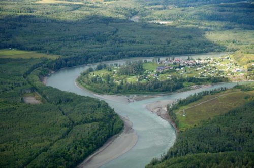 Wet'suwet'en land - 'Ksan at Skeena/Bulkley confluence