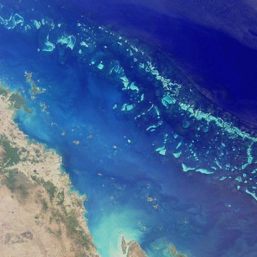 Satellite image of the Great Barrier Reef