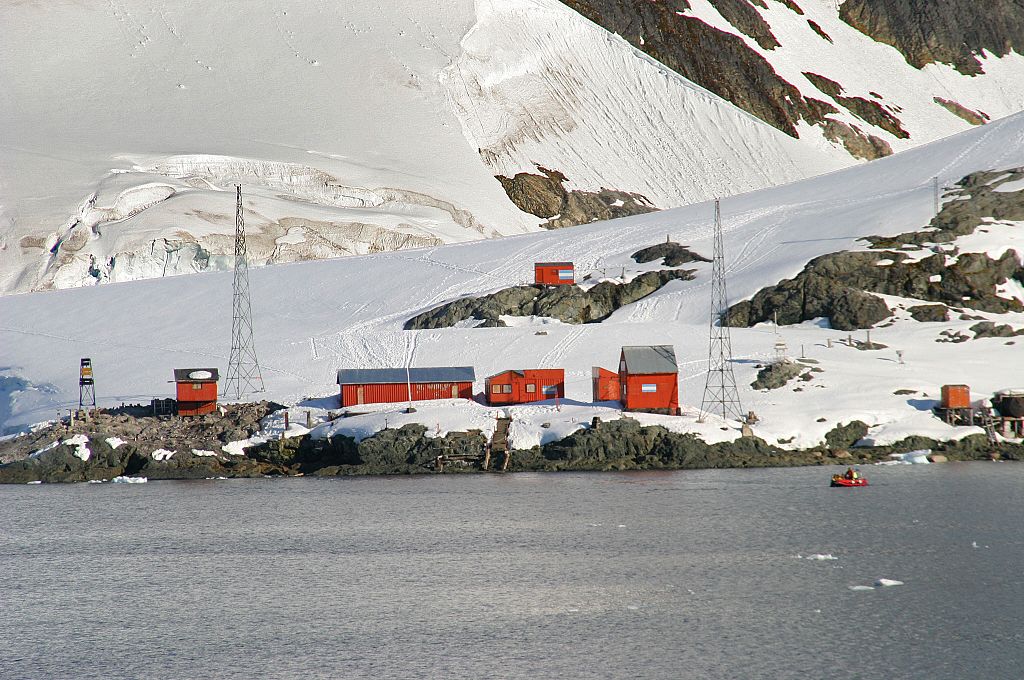 Argentine Station "Almirante Brown", Paradise Harbor in the Gerlach Strait, Antarctica.