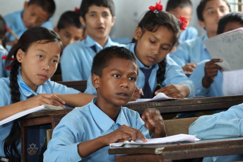 Student studies in grade 6 at Shree Dharmasthali Lower Secondary School, Pokhara, Nepal. Photo by Jim Holmes for AusAID