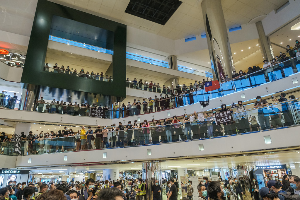 Protesters at Hong Kong's City Plaza Mall