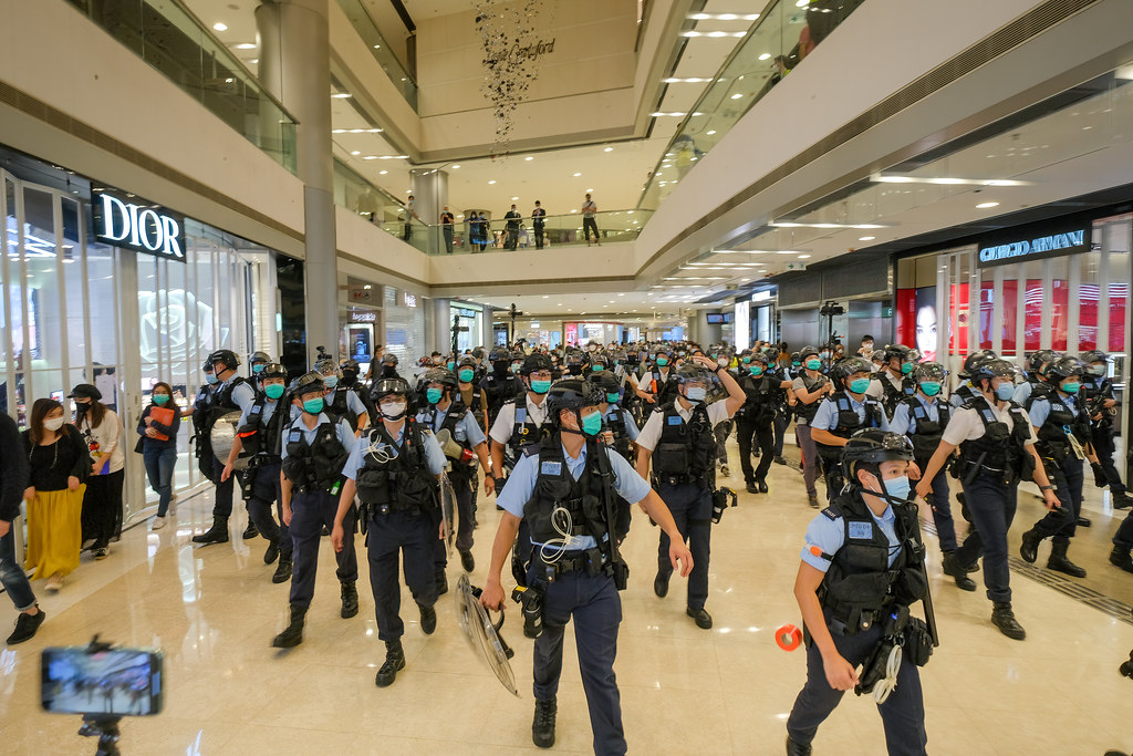 Police entering Hong Kong's City Plaza Mall