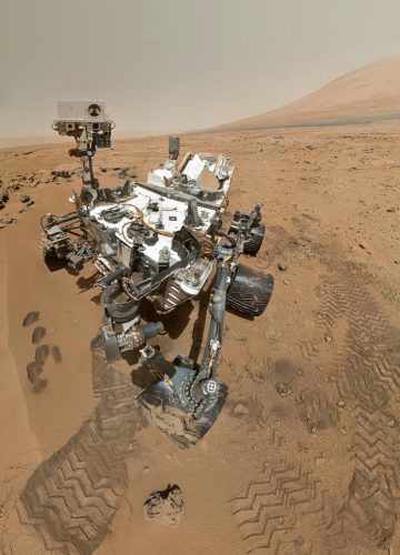 On Sol 84 (Oct. 31, 2012), NASA's Curiosity rover used the Mars Hand Lens Imager (MAHLI) to capture this set of 55 high-resolution images, which were stitched together to create this full-color self-portrait.