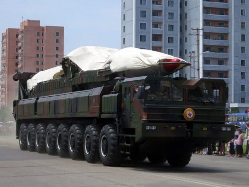 One of North Korea's missiles on display during an army parade in 2013.