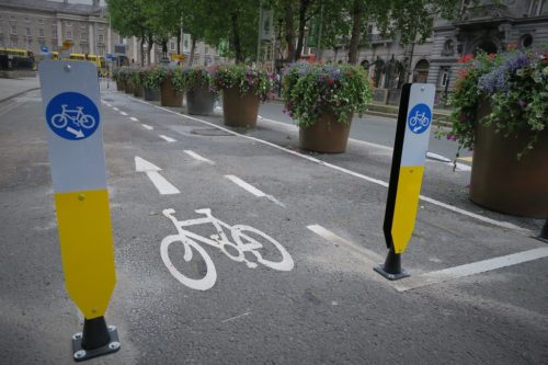 Dublin City Centre has been gearing for the changes, with more cycle & footpath space along the River Liffey