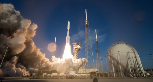 A United Launch Alliance Atlas V rocket with NASA’s Mars 2020 Perseverance rover onboard launches from Space Launch Complex 41, Thursday, July 30, 2020, at Cape Canaveral Air Force Station in Florida.