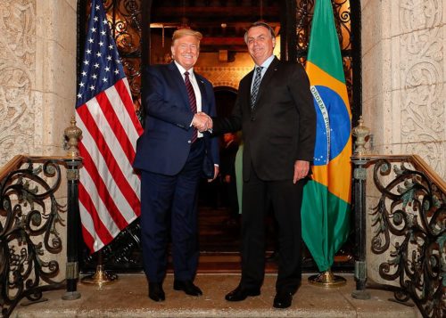 Trump and Bolsonaro at working dinner in Mar-a-Lago, March 7, 2020.