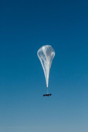 A Loon balloon is seen from below.